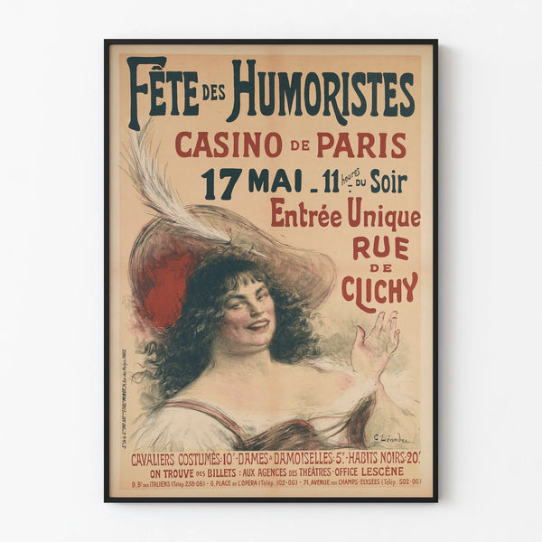 Vintage Poster for the Humorists' Festival at the Paris Casino