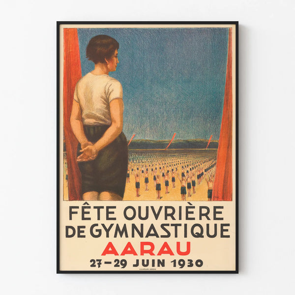 Vintage poster of the Workers' Gymnastics Festival Aarau 1930