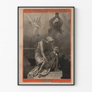 Vintage poster Parisian celebration for cholera victims 1884