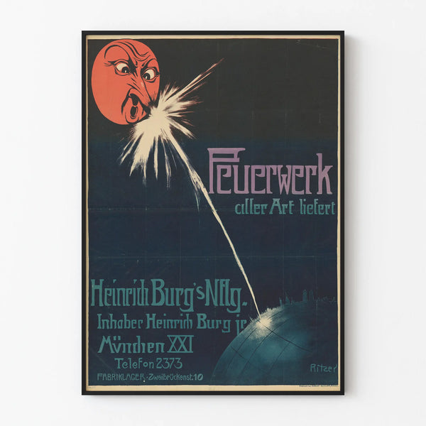 Vintage Feuerwerk poster for original wall decoration