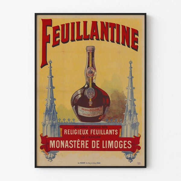 Vintage poster Feuillantine Liqueur Monastery of Limoges