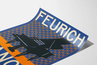 Vintage poster Feurich pianos with grand piano motif