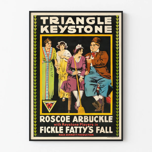 Vintage poster Fickle Fatty's Fall - Classic cinema wall decoration