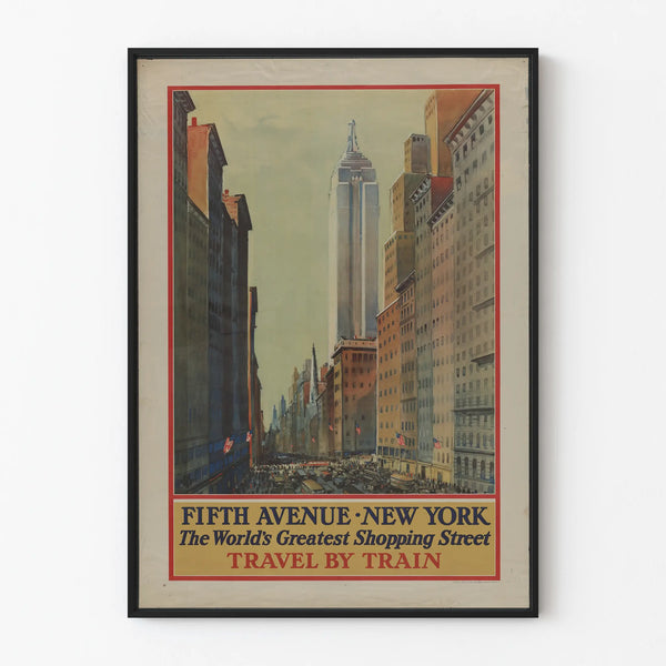 Vintage Fifth Avenue New York Poster - Urban Wall Decoration
