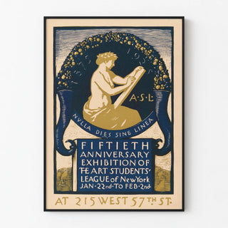 Vintage poster for the 50th anniversary exhibition of the Art Students League of New York