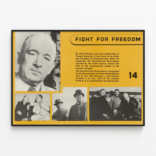 Historical Poster 'Fight for Freedom' Czechoslovakia — framed artwork on a wall