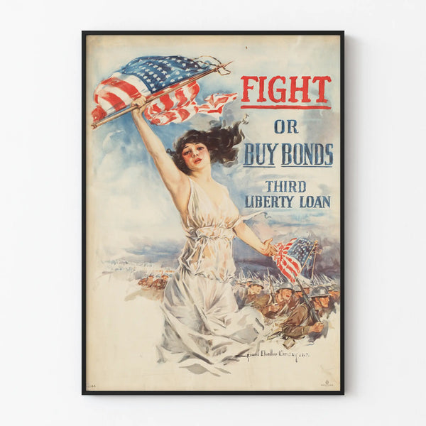 Vintage poster wall decoration War – Fight or Buy Bonds