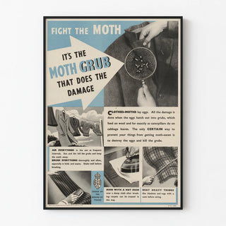 Vintage poster for textile moth prevention
