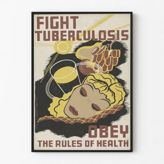 Vintage poster against tuberculosis - Follow health guidelines