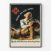 Vintage poster: Fighting Men Need Nurses - Red Cross
