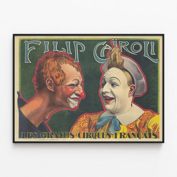 Vintage Poster Filip Cairoli - The Great French Circuses — framed artwork on a wall