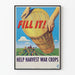 Vintage Poster Aid for War Crop Harvesting