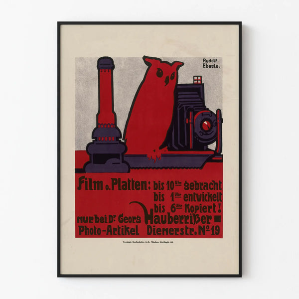 Vintage poster of photography, film, and plates by Rudolf Eberle