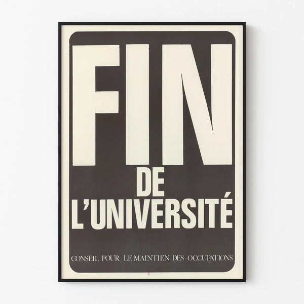 Vintage Poster End of University - Typographic Wall Decoration