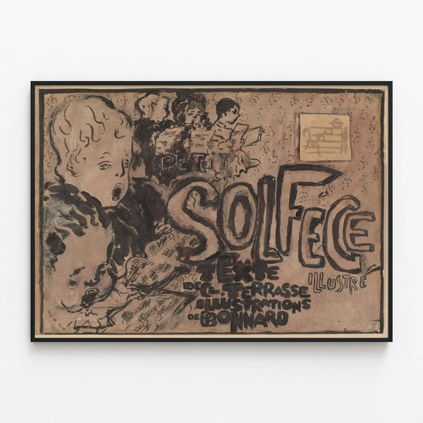 Vintage Decorative Poster of Little Solfège Illustrated — framed artwork on a wall