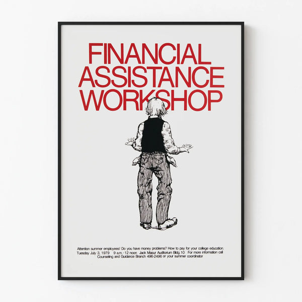 Vintage 1979 Financial Assistance Workshop Poster
