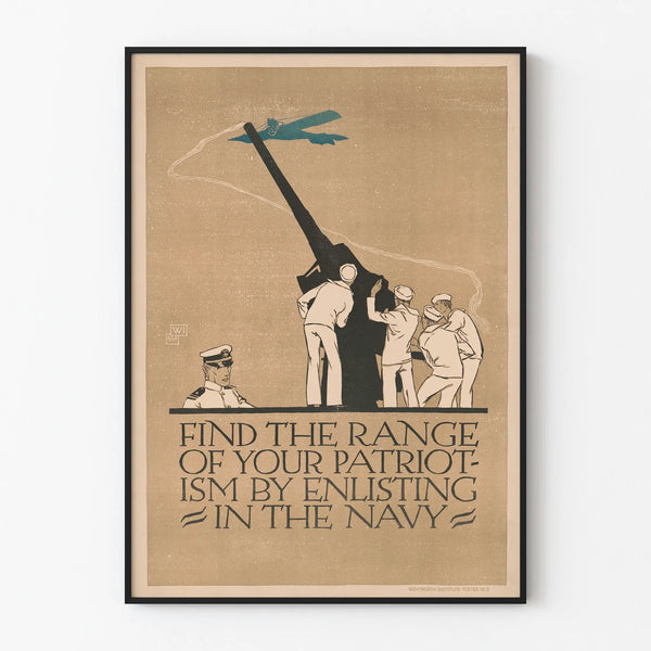 Vintage patriotic poster for enlistment in the Navy