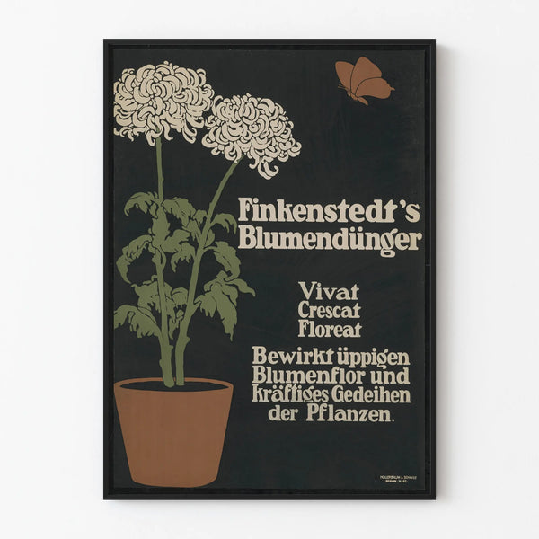 Vintage wall decoration poster Finkenstedt’s Blumendünger