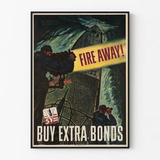 Vintage War Poster 5th War Loan - Fire Away