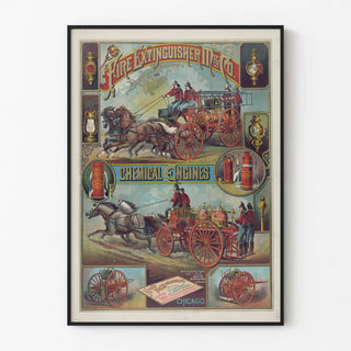 Vintage Advertising Poster Fire Extinguisher Manufacturing Company