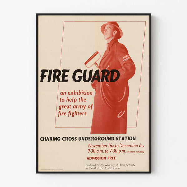 Vintage Fire Guard Poster: Firefighters Rescue Exhibition