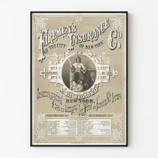 Vintage Fire Insurance Poster New York