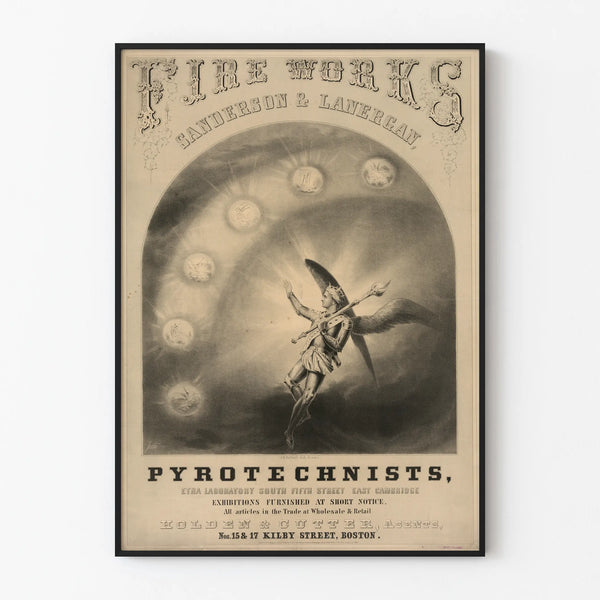 Vintage Poster Fireworks Sanderson & Lanergan Pyrotechnists