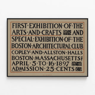 Vintage Poster First Arts & Crafts Exhibition Boston 1897 — framed artwork on a wall