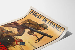 Vintage U.S. Marines Poster First In France