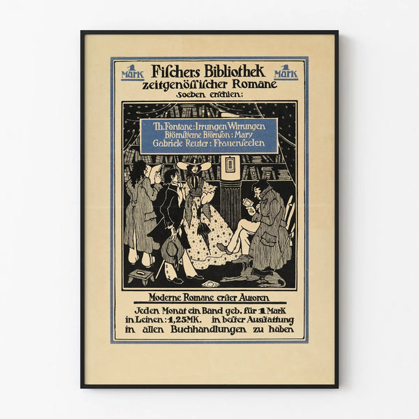 Vintage Poster Fischers Library Contemporary Novels
