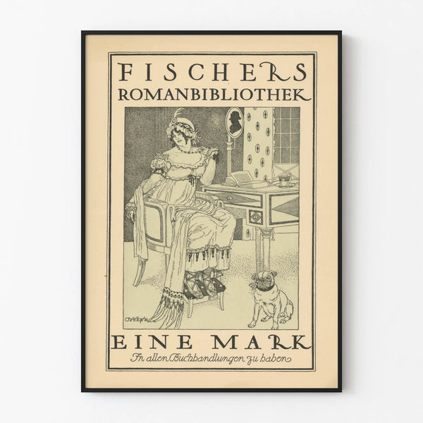 Vintage Fischer's Roman Library Poster for Wall Decoration