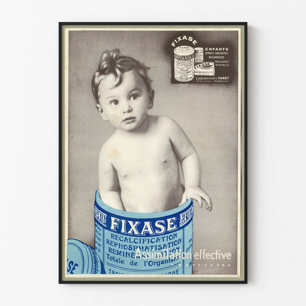 Vintage Fixase advertising poster for children's wall decoration