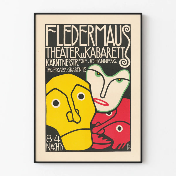 Vintage Fledermaus Theater and Cabaret Poster - Artistic Wall Decoration