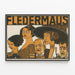 Vintage wall poster Fledermaus in Art Deco style — framed artwork on a wall