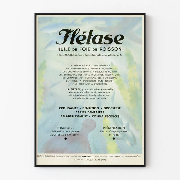 Vintage Poster of Fish Liver Oil Flétase