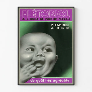 Vintage Poster Flétobiol Vitamins A, D, B, C