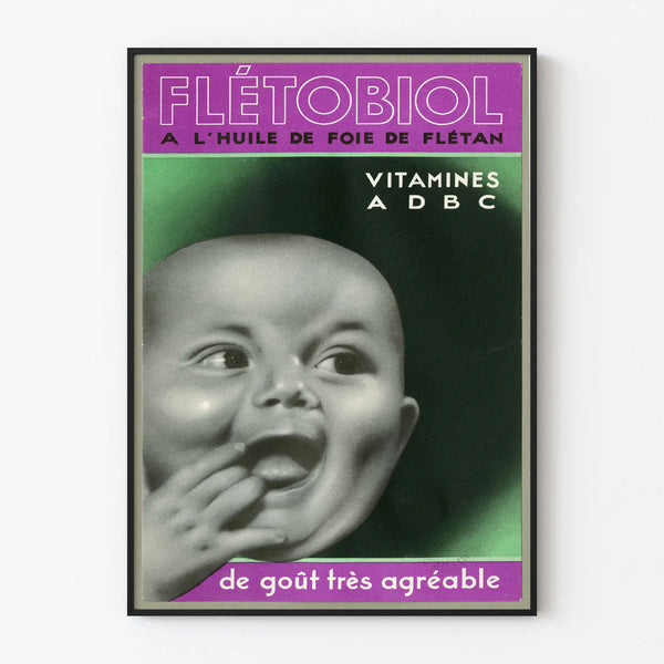 Vintage Poster Flétobiol Vitamins A, D, B, C
