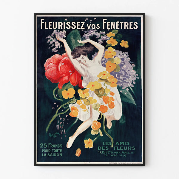 Vintage Poster Bloom Your Windows Floral Wall Decoration