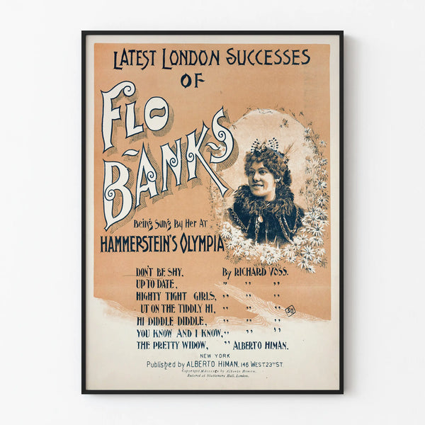 Vintage Poster Flo Banks - Retro Wall Decoration London Successes