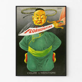 Vintage advertising poster Florhepatine cuts liver swelling