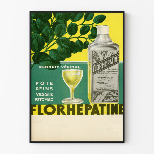 Vintage poster Florhépatine wall decoration plant products