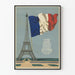 Poster Fluctuat Nec Mergitur with Eiffel Tower and French flag