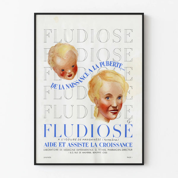 Vintage Fludiose Poster – Retro Medical Wall Decoration