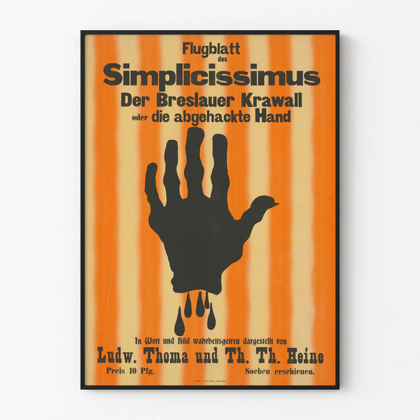 Vintage poster Simplicissimus Breslauer Krawall main cut