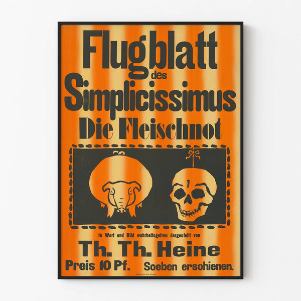 Vintage poster Flugblatt des Simplicissimus for wall decoration