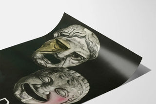 Vintage Poster of Theatrical Masks Fluobyl