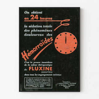 Vintage Medical Poster Fluxine - Rapid Relief of Hemorrhoids