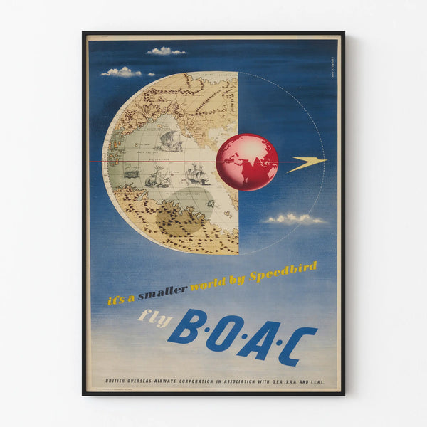 Vintage BOAC Poster Wall Decoration Travel and Adventure
