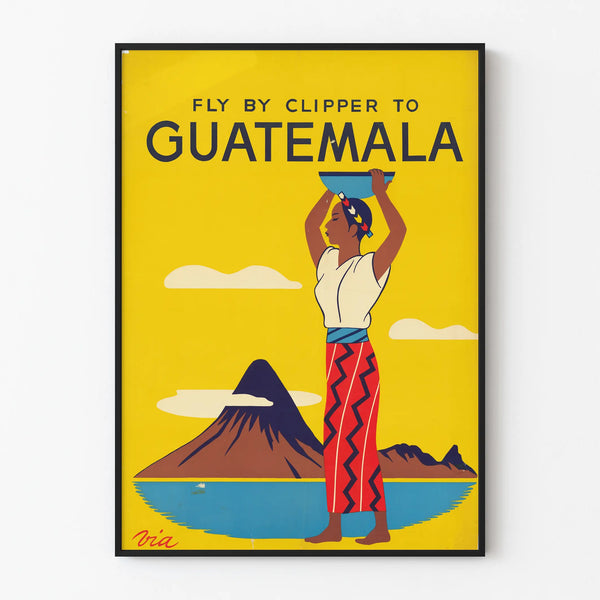 Vintage Travel Poster Guatemala - Colorful Wall Decoration