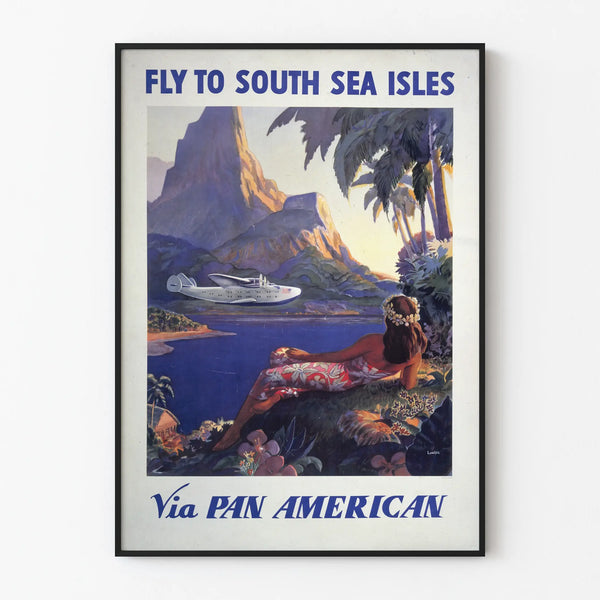 Vintage travel poster South Sea Islands Pan American